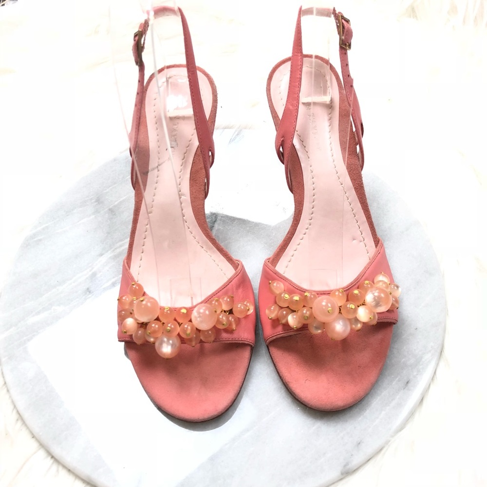 Ann Taylor Pink Sling BAck Marble Heels